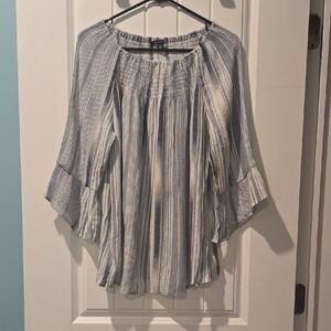 Striped Blue and White Women's Top